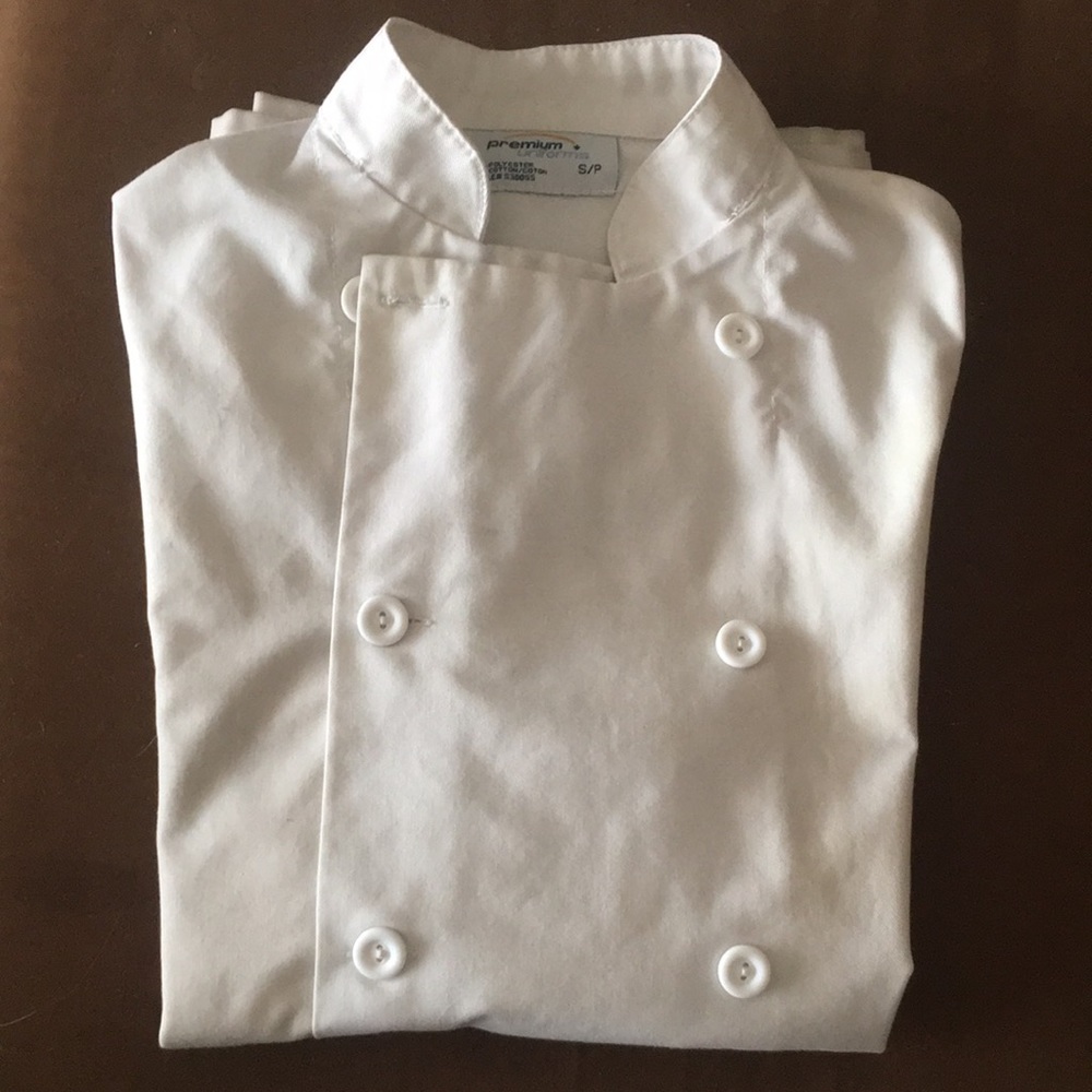 Premium Uniforms Chefs White Jacket Short Sleeve Double Breasted Small